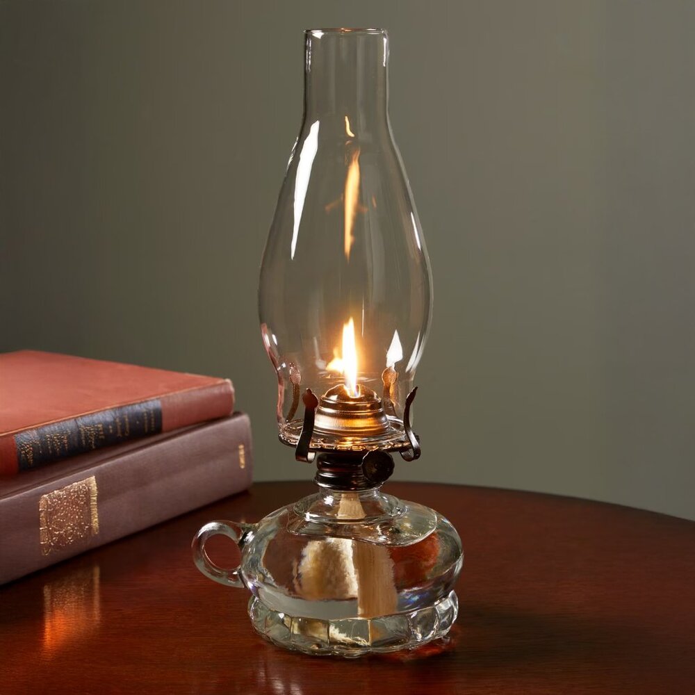 New In Box Vintage Glass Chamber Hurricane Oil Lamp – Rare Find